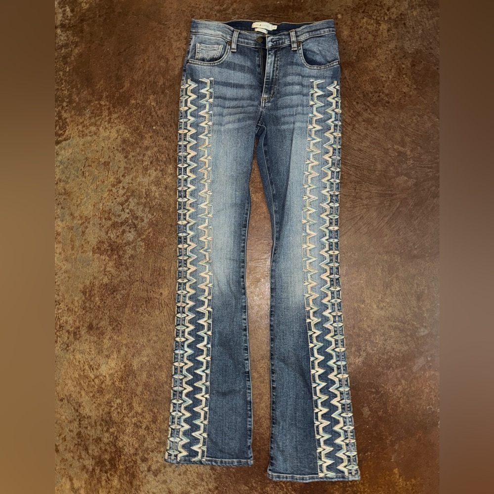 Chic Embroidered Boot Cut Jeans
